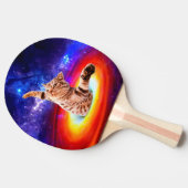 Katze in einem schwarzen Loch Tischtennis Schläger (Seitenansicht)