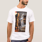 Katze in einem T - Shirt mit Krawatte (Vorderseite)