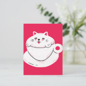 Katze in einem Teacup Postkarte (Stehend Vorderseite)