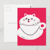 Katze in einem Teacup Postkarte (Vorne/Hinten)