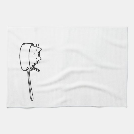 Katze in einem Topf-Geschirrtuch Handtuch (Horizontal)