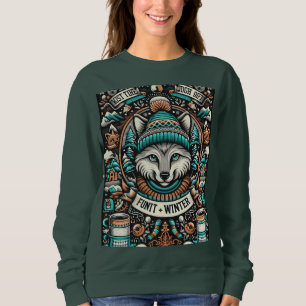 Katze in einem Winterhut Sweatshirt