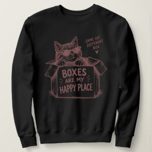 Katze in einer Box: Glücklicher Ort Sweatshirt
