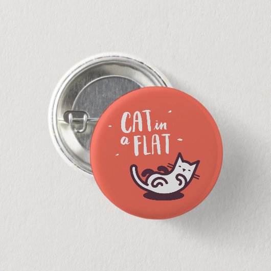 Katze in einer Ebene Button (Vorne & Hinten)