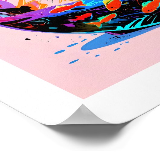 Katze in einer Fischschüssel Poster (Ecke)