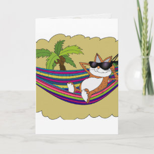 Katze in einer Hammock-Grafikkarte Karte