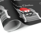 Katze in einer Kiste lustige Weihnachten Geschenkpapier (Rolleneckpunkt)