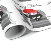 Katze in einer Kiste lustige Weihnachten Geschenkpapier (Rolleneckpunkt)