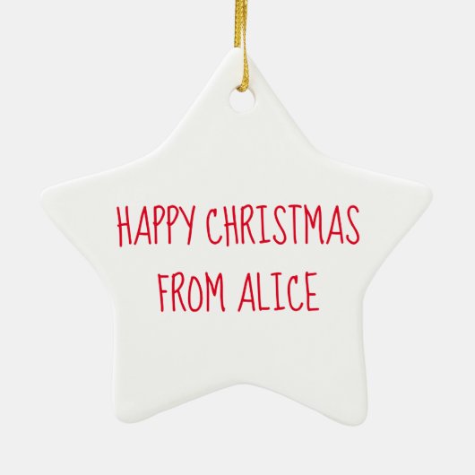 Katze in einer Kiste personalisierte Weihnachtsbau Keramik Ornament (Hinten)