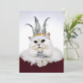 Katze in einer Krone Einladung (Stehend Vorderseite)