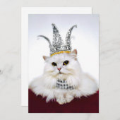 Katze in einer Krone Einladung (Vorne/Hinten)