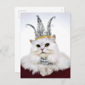 Katze in einer Krone Einladungspostkarte (Vorne/Hinten)