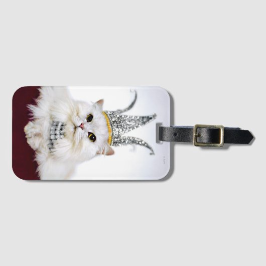 Katze in einer Krone Gepäckanhänger (Vorderseite (Horizontal))