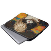 Katze in einer Perücke (#2) Laptopschutzhülle (Vorne Knopf)
