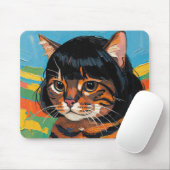 Katze in einer Perücke (#8) Mousepad (Mit Mouse)