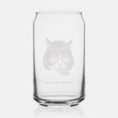 Katze in einer Perücke + Sonnenbrille (Gemälde #1  Dosenglas (Vorderseite)