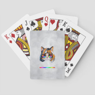 Katze in einer Perücke + Sonnenbrille (Gemälde #2 Spielkarten