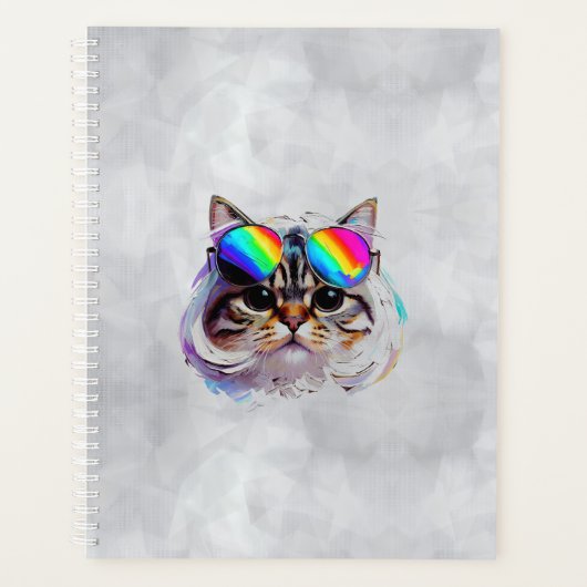 Katze in einer Perücke + Sonnenbrille (Gemälde #3) Planer (Vorderseite)