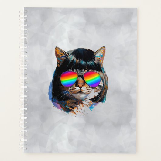 Katze in einer Perücke + Sonnenbrille (Gemälde #5) Planer (Vorderseite)