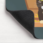 Katze in einer Pizzabox Mousepad (Ecke)