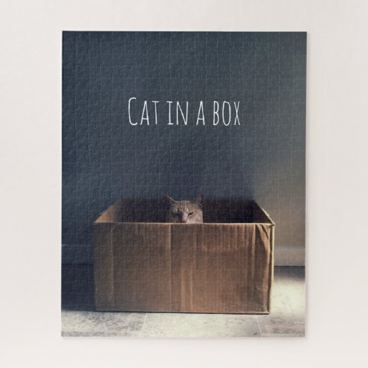 Katze in einer Schachtel. Der Zen-Katzenmeister. Puzzle (Vertikal)