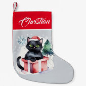 Katze in einer Schachtel Weihnachtsgeschenke Katze Kleiner Weihnachtsstrumpf (Vorderseite)