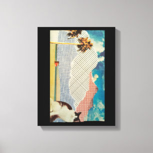 Katze in einer seltsamen Landschaft Leinwanddruck