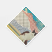 Katze in einer seltsamen Landschaft Serviette (Ecke)