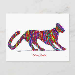 Katze in einer Sweater-Postkarte Postkarte