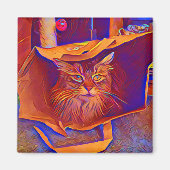 Katze in einer Tasche Magnet (Vorne)