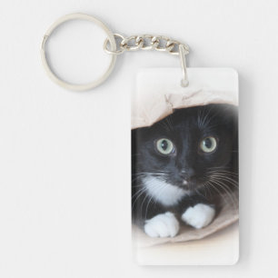 Katze in einer Tasche Schlüsselanhänger