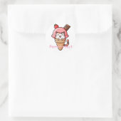 Katze in Eiscreme Cone Perfekt Runder Aufkleber (Tasche)