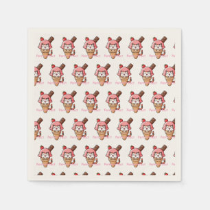 Katze in Eiscreme Cone Perfekt Serviette