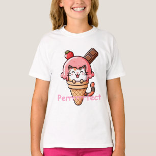 Katze in Eiscreme Cone Perfekt T-Shirt