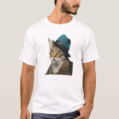 Katze in Fedora Men's Basic T - Shirt Design (Vorderseite)