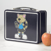 Katze in Fitness mit Dumbell Metall Brotdose (Beispiel)