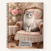 Katze in floralem Sessel Notizblock (Vorderseite)