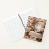 Katze in floralem Sessel Notizblock (Innenseite)