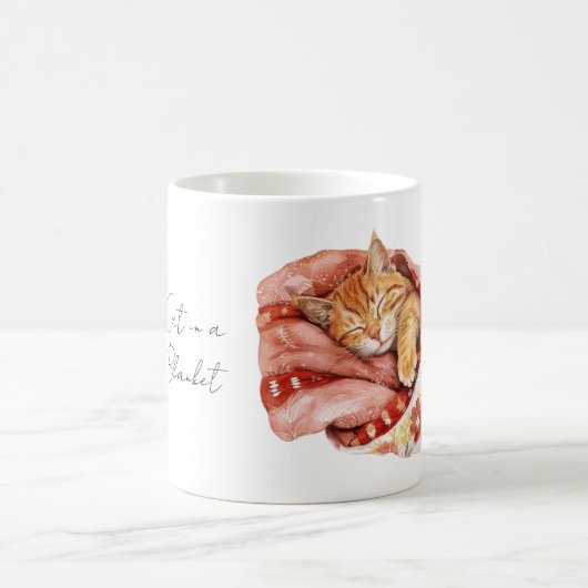 Katze in floraler Decke Kaffeetasse (Mittel)