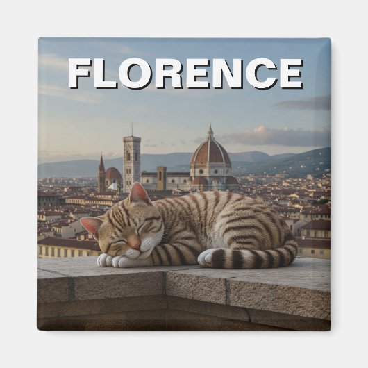 Katze in Florenz Italien Duomo Travel Magnet (Vorne)