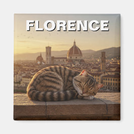 Katze in Florenz Italien Duomo Travel Magnet