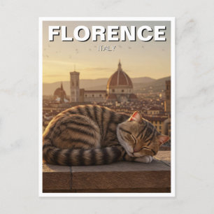 Katze in Florenz Italien Duomo Travel Postkarte