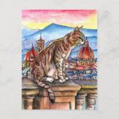 Katze in Florenz Postkarte (Vorderseite)