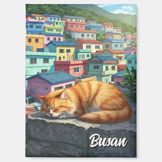 Katze in Gamcheon Kulturdorf Busan Travel Magnet (Vorderseite)