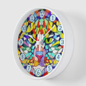 Katze in geometrischen, mehrfarbigen Formen künstl Uhr (Winkel)