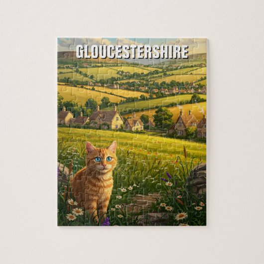 Katze in Gloucestershire England Travel Puzzle (Vertikal)