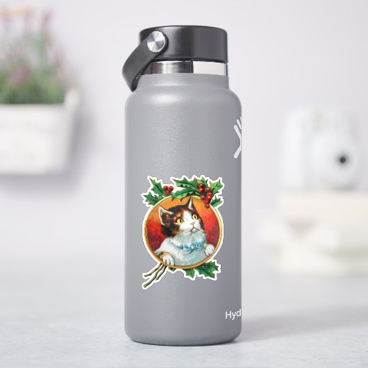 Katze in Goldrahmen Aufkleber (HydroFlask)