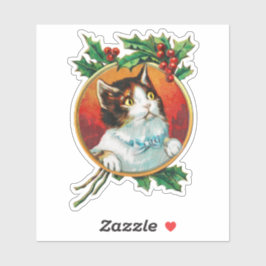 Katze in Goldrahmen Aufkleber