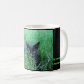 Katze-in-Gras Gewohnheits-Tasse Kaffeetasse (VorderseiteRechts)