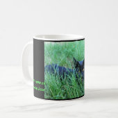 Katze-in-Gras Gewohnheits-Tasse Kaffeetasse (Vorderseite Links)